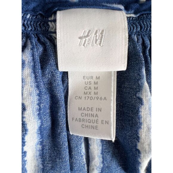 H&M Women's Wide-cut Cotton Dress Blue White Stripe Oversized Size M - Picture 3 of 9
